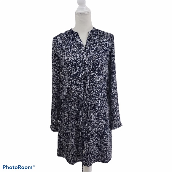 Dalia Dresses & Skirts - Dalia Blue White Speckled Mini Shirt Dress Small